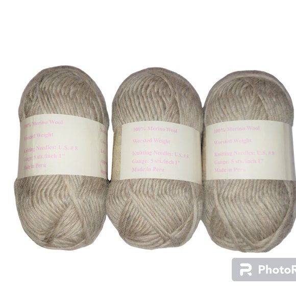 3 Skeins Frog Tree 100% Merino Wool Yarn Gray 137 Yds/1.75 Oz Each Knit Crochet - Picture 2 of 5